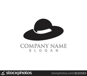 Hat woman vector symbols logo black color. Hat woman vector symbols logo black