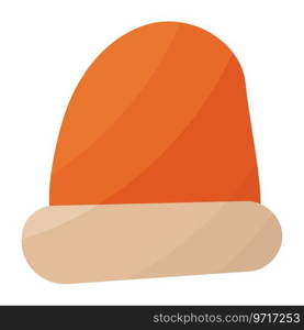 hat yellow brown warm knitted element icon vector illustration