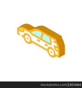 hatchback car body type isometric icon vector. hatchback car body type sign. isolated symbol illustration. hatchback car body type isometric icon vector illustration
