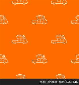 Hatchback car with roof rack top cargo luggage pattern vector orange for any web design best. Hatchback car with cargo luggage pattern vector orange