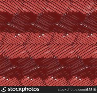 Hatched stripes with red.Hand drawn with ink seamless background.