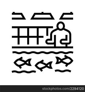 hatcheries salmon line icon vector. hatcheries salmon sign. isolated contour symbol black illustration. hatcheries salmon line icon vector illustration