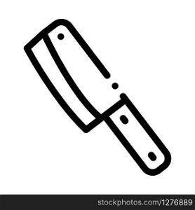 Hatchet Knife Icon Vector. Outline Hatchet Knife Sign. Isolated Contour Symbol Illustration. Hatchet Knife Icon Vector Outline Illustration