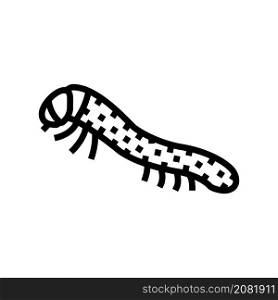 hatchlings silkworm line icon vector. hatchlings silkworm sign. isolated contour symbol black illustration. hatchlings silkworm line icon vector illustration