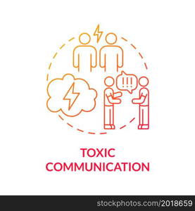 Hateful communication concept icon. Negative emotions expression. Bad temper partner. Constant criticism and humiliation abstract idea thin line illustration. Vector isolated outline color drawing. Hateful communication concept icon