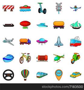 Hauling icons set. Cartoon set of 25 hauling vector icons for web isolated on white background. Hauling icons set, cartoon style