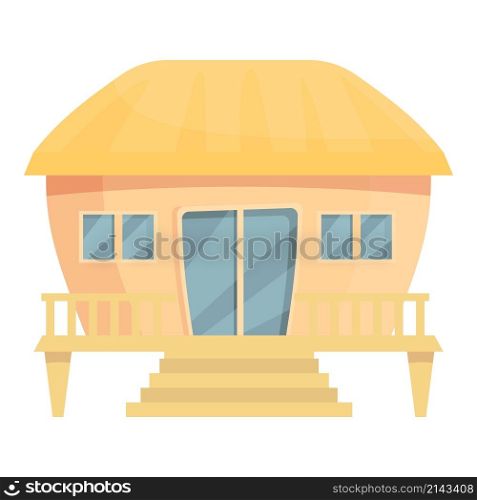 Hawaii bungalow icon cartoon vector. Beach house. Sea villa. Hawaii bungalow icon cartoon vector. Beach house