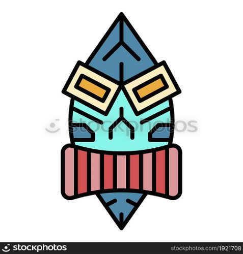 Hawaii idol icon. Outline hawaii idol vector icon color flat isolated on white. Hawaii idol icon color outline vector
