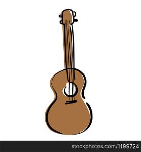 Hawaiian guitar, ukulele. Vector doodle illustration. Hawaiian guitar, ukulele. Vector doodle illustration. Musical instrument