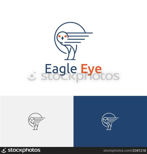 Hawk Eagle Eye Falcon Predator Bird Monoline Logo Template