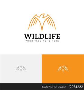 Hawk Eagle Falcon Wings Wildlife Bird Monoline Logo Template