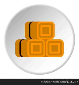 Hay bundles icon in flat circle isolated vector illustration for web. Hay bundles icon circle