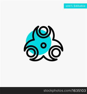 Hazard, Biological, Medical, Health turquoise highlight circle point Vector icon