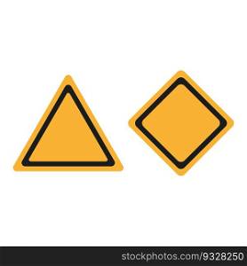 Hazard blank sign set. Warning sign. Yellow empty caution attention, empty, warning, sign. Vector illustration. stock image. EPS 10.. Hazard blank sign set. Warning sign. Yellow empty caution attention, empty, warning, sign. Vector illustration. stock image.