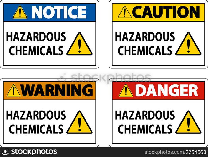 Hazardous Chemicals Sign On White Background