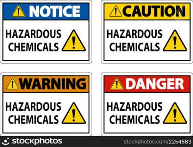 Hazardous Chemicals Sign On White Background