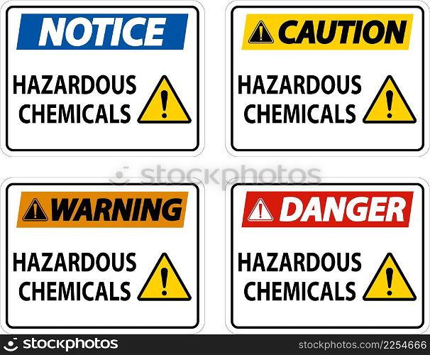 Hazardous Chemicals Sign On White Background
