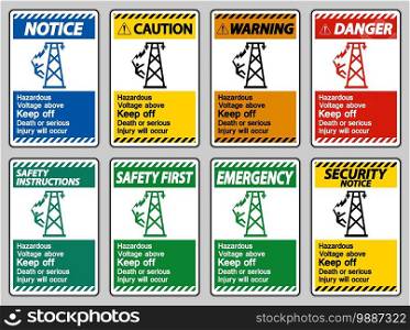 Hazardous Voltage Above Keep Out Death Or Serious Injury Will Occur Symbol Sign