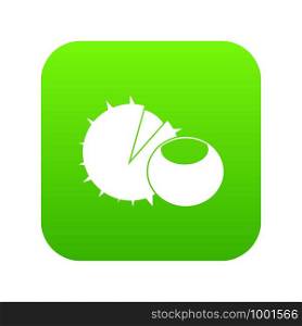 Hazelnuts icon digital green for any design isolated on white vector illustration. Hazelnuts icon digital green