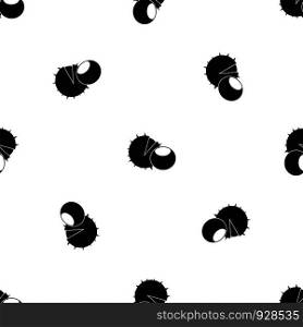 Hazelnuts pattern repeat seamless in black color for any design. Vector geometric illustration. Hazelnuts pattern seamless black