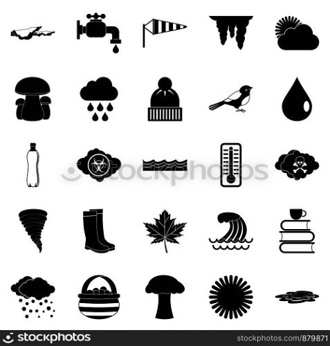 Haziness icons set. Simple set of 25 haziness vector icons for web isolated on white background. Haziness icons set, simple style