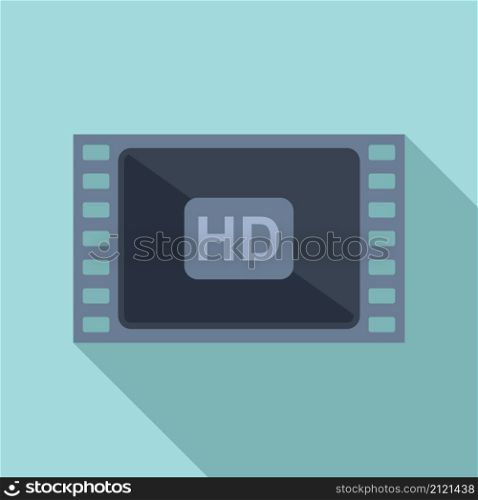 HD film icon flat vector. Cinema video. Movie camera. HD film icon flat vector. Cinema video