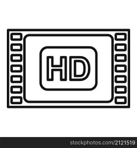 HD film icon outline vector. Cinema video. Movie camera. HD film icon outline vector. Cinema video