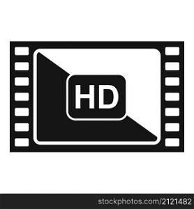 HD film icon simple vector. Cinema video. Movie camera. HD film icon simple vector. Cinema video