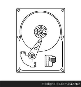 HDD Icon. Outline Simple Design With Editable Stroke. Vector Illustration.