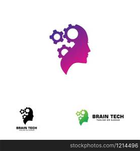 Head and brain logo design related to artificial intelligence, smart, creative mind and brain storming
