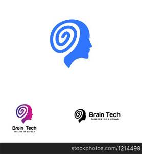 Head and brain logo design related to artificial intelligence, smart, creative mind and brain storming