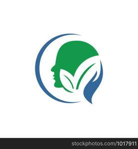 head and leaf logo template