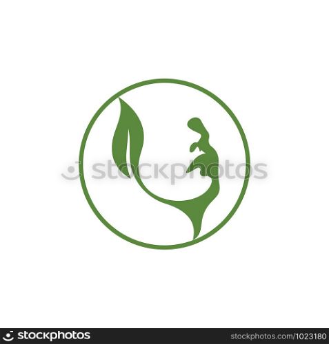 head and leaf logo template
