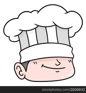 head boy wearing a professional chef hat