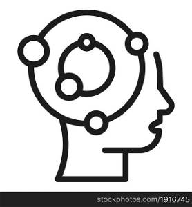 Head changes icon outline vector. Human mind. Brain process. Head changes icon outline vector. Human mind