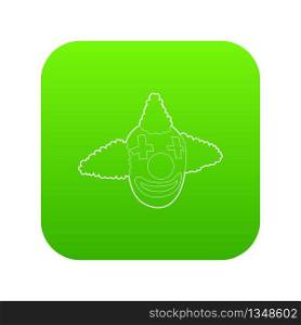 Head clown icon green vector isolated on white background. Head clown icon green vector