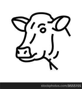 head cow animal line icon vector. head cow animal sign. isolated contour symbol black illustration. head cow animal line icon vector illustration