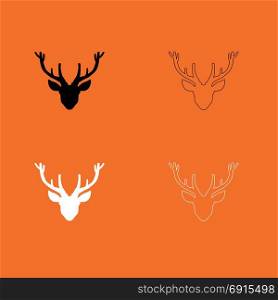 Head deer set icon .
