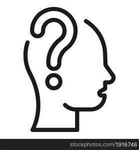 Head doubt icon outline vector. Question brain. Human mind. Head doubt icon outline vector. Question brain