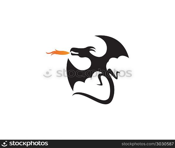 Head dragon flat color logo template vector illustration. Head dragon flat color logo template vector illustration
