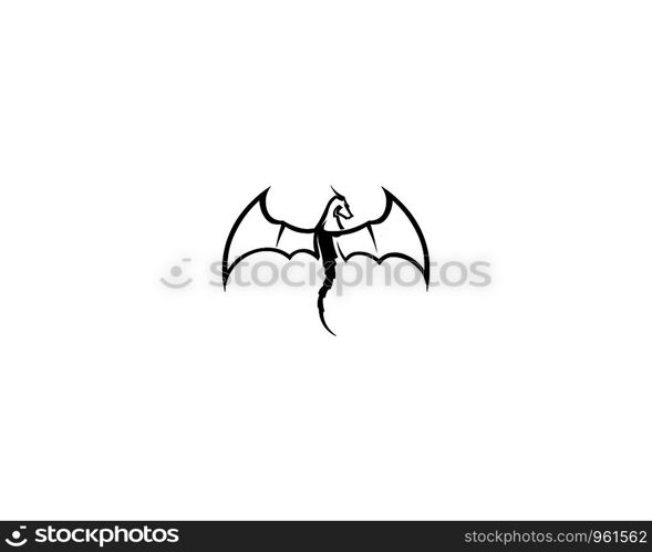 Head dragon flat color logo template vector illustration