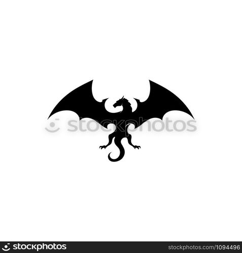 Head dragon flat color logo template vector illustration design