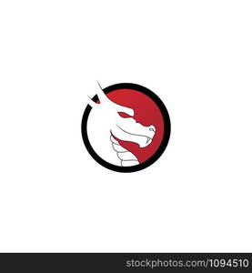 Head dragon flat color logo template vector illustration design