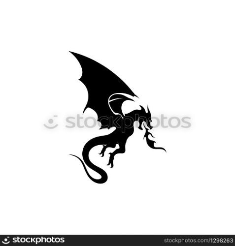 Head dragon flat color logo template vector illustration design