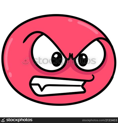 head emoticon with an expression of suppressing swearing anger