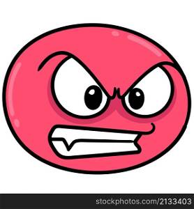 head emoticon with an expression of suppressing swearing anger