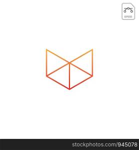head fox geometric logo design vector icon element isolated. head fox geometric logo design vector icon isolated