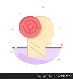 Head, Games, Mind, Target Abstract Flat Color Icon Template