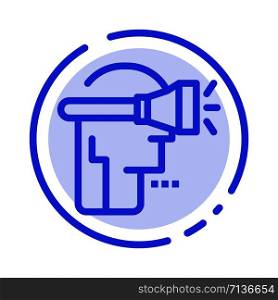 Head, Human, Technology, Virtual Reality Blue Dotted Line Line Icon