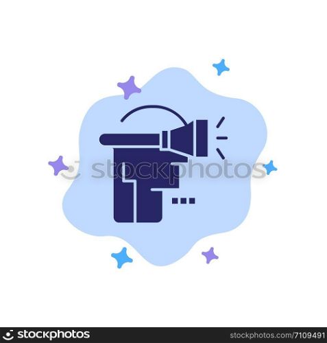Head, Human, Technology, Virtual Reality Blue Icon on Abstract Cloud Background